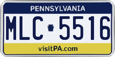 PA license plate MLC5516
