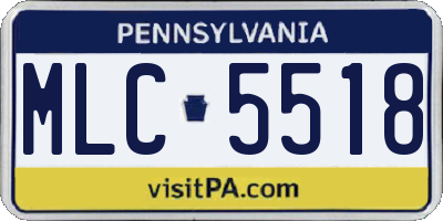 PA license plate MLC5518