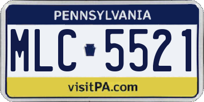 PA license plate MLC5521