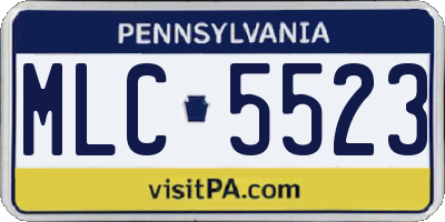 PA license plate MLC5523