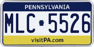 PA license plate MLC5526