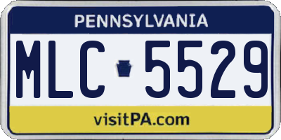 PA license plate MLC5529