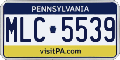 PA license plate MLC5539