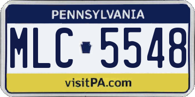 PA license plate MLC5548