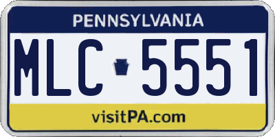 PA license plate MLC5551