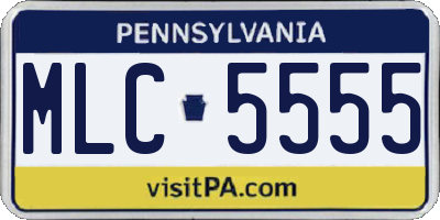 PA license plate MLC5555