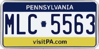 PA license plate MLC5563