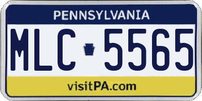 PA license plate MLC5565