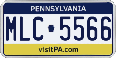 PA license plate MLC5566