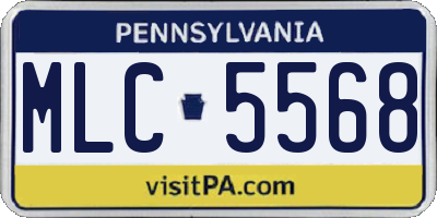 PA license plate MLC5568