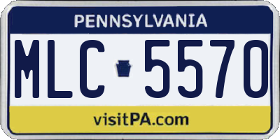 PA license plate MLC5570
