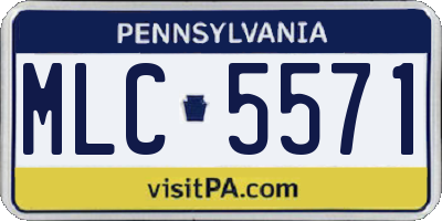 PA license plate MLC5571