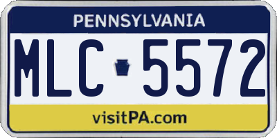 PA license plate MLC5572