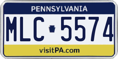 PA license plate MLC5574