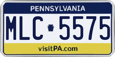 PA license plate MLC5575