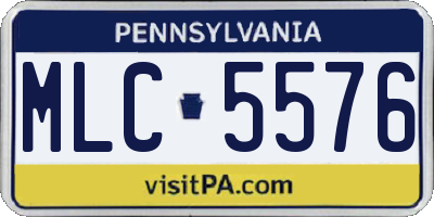 PA license plate MLC5576