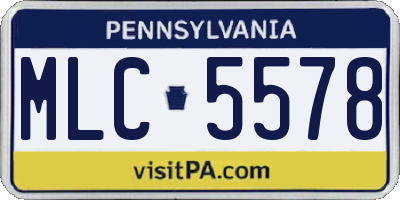 PA license plate MLC5578