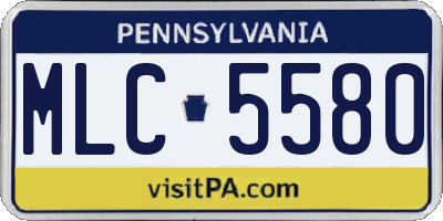 PA license plate MLC5580