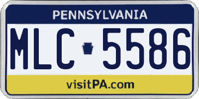 PA license plate MLC5586