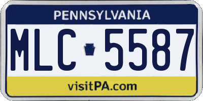 PA license plate MLC5587