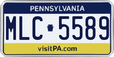 PA license plate MLC5589