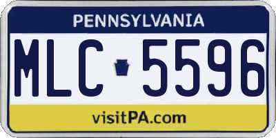 PA license plate MLC5596