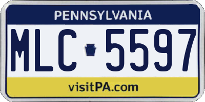 PA license plate MLC5597