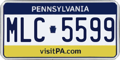 PA license plate MLC5599