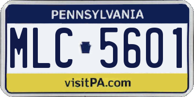 PA license plate MLC5601