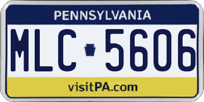 PA license plate MLC5606