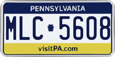 PA license plate MLC5608