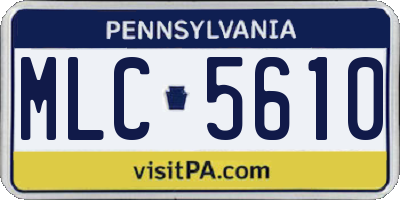 PA license plate MLC5610