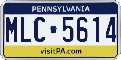 PA license plate MLC5614