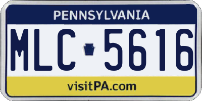 PA license plate MLC5616