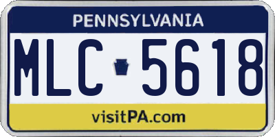 PA license plate MLC5618