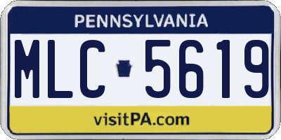 PA license plate MLC5619