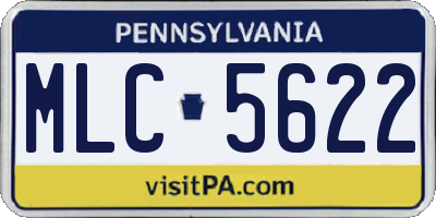 PA license plate MLC5622