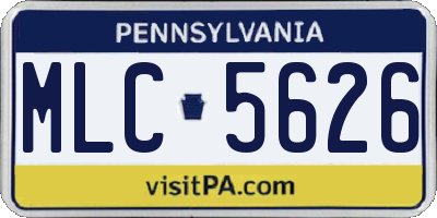 PA license plate MLC5626