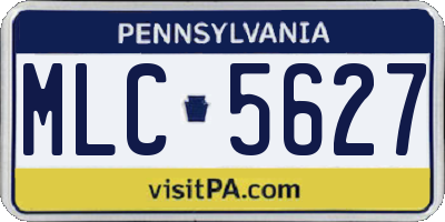 PA license plate MLC5627