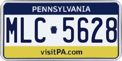 PA license plate MLC5628