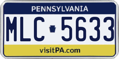 PA license plate MLC5633