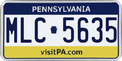 PA license plate MLC5635