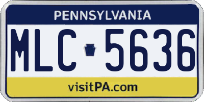 PA license plate MLC5636