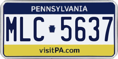 PA license plate MLC5637