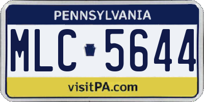 PA license plate MLC5644