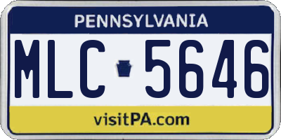 PA license plate MLC5646