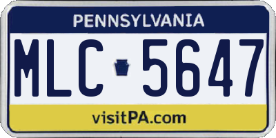 PA license plate MLC5647