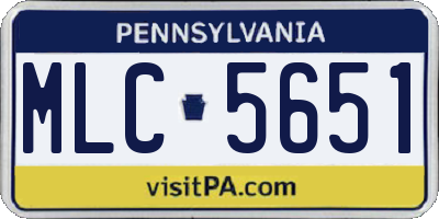 PA license plate MLC5651