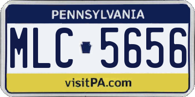 PA license plate MLC5656