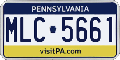 PA license plate MLC5661
